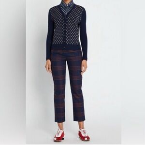 Tory Burch Tory Sport Performance Wool Golf Pants in Tory Navy Giant Plaid - 8